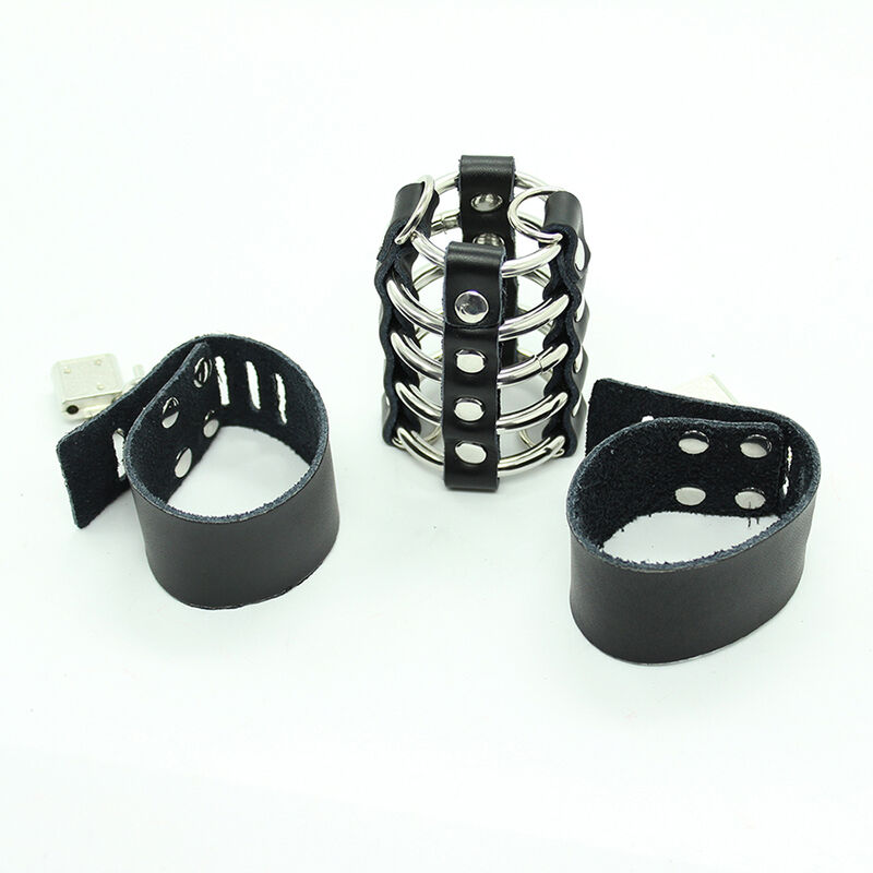 Ohmama Fetish-Gabbia per il pene con anelli e cinghie metalliche 3 Ohmama Fetish-Gabbia per il pene con anelli e cinghie metalliche · Accessori BDSM (imaginea 3)