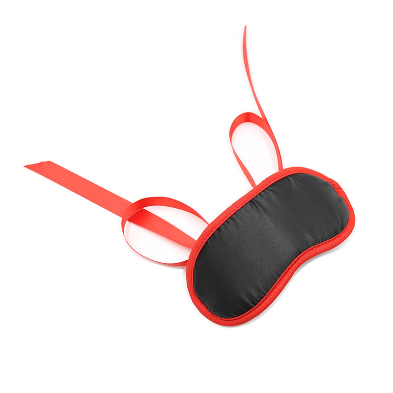 Ohmama Masks-Maschera Fetish Nera con Margini Rossi · Accessori lingerie (immagine 2)