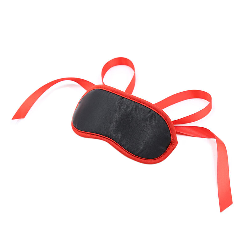 Ohmama Masks-Maschera Fetish Nera con Margini Rossi · Accessori lingerie (immagine 5)