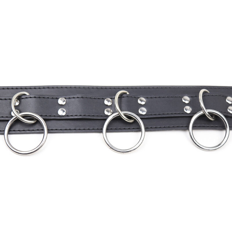 Ohmama Fetish-Collana di obbedienza con 3 anelli di pelle ecologica 4 Ohmama Fetish-Collana di obbedienza con 3 anelli di pelle ecologica · Accessori BDSM (immagine 4)