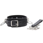 Ohmama Fetish-Collana di obbedienza con 3 anelli di pelle ecologica · Accessori BDSM