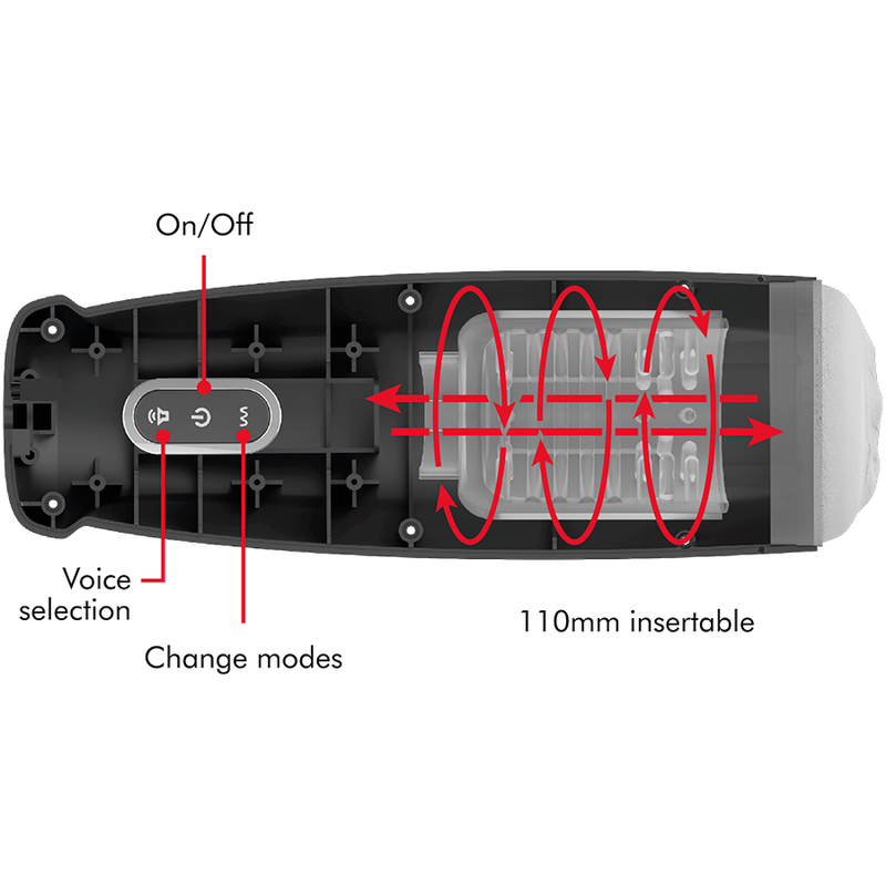Jamyjob-Tornado 360 Rotate Tech Stroker-ricaricabile, USB · Masturbatori (immagine 9)