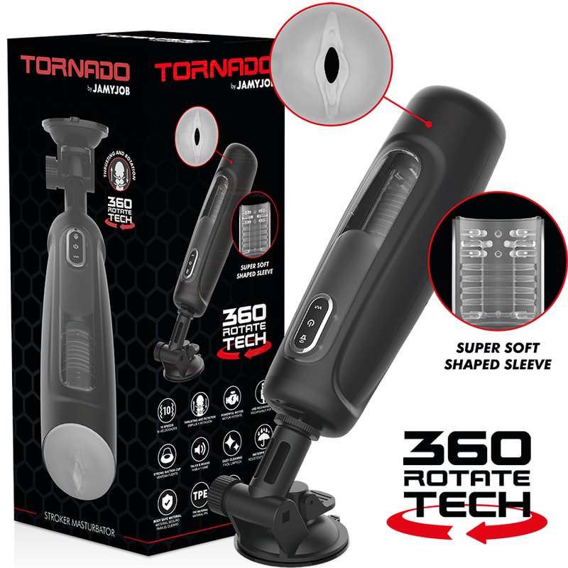 Jamyjob-Tornado 360 Rotate Tech Stroker-ricaricabile, USB · Masturbatori