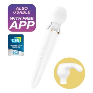 Satisfyer Wand-Doppia Wand-er App White-Silicone, 12 velocità 6 Satisfyer Wand-Doppia Wand-er App White-Silicone, 12 velocità · Giocattoli per coppie