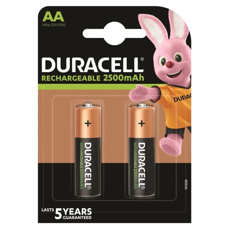 Duracell-HR6 Aa Ricaricabile 2500mAh, Set 2 Pezzi-Ricaricabile