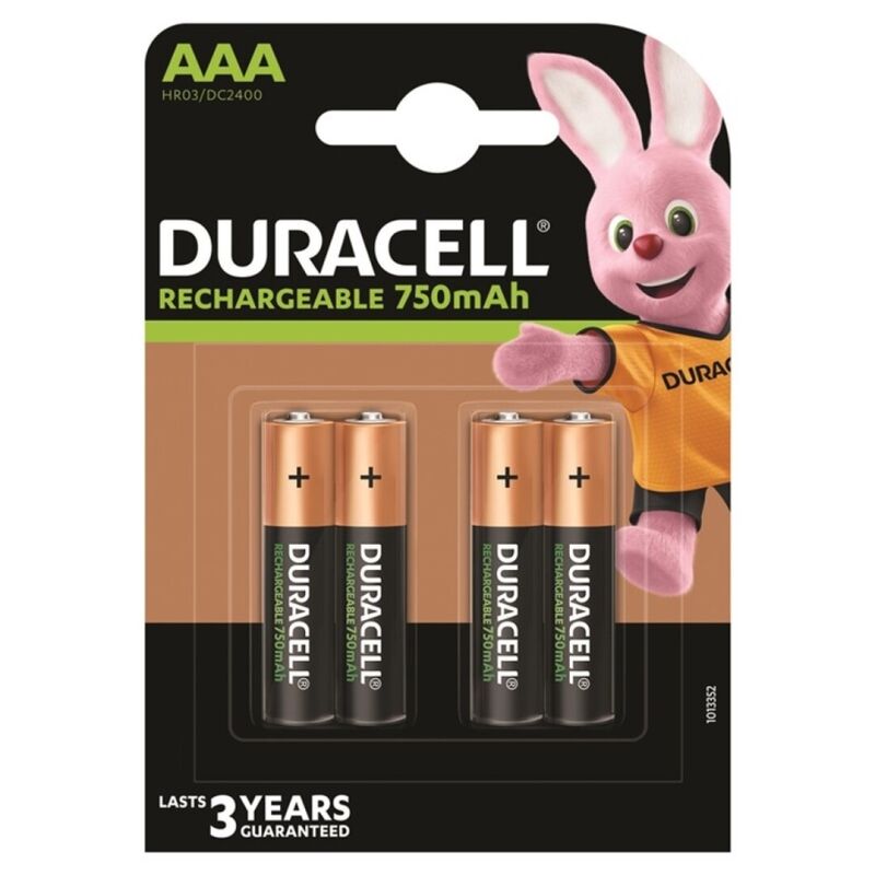 Duracell-Batterie ricaricabili HR03 Aaa 750mAh 4 Unità
