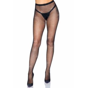 Leg Avenue-Vestiti di Rete senza Mutandine con Strass · Lingerie sexy donna (imaginea 2)