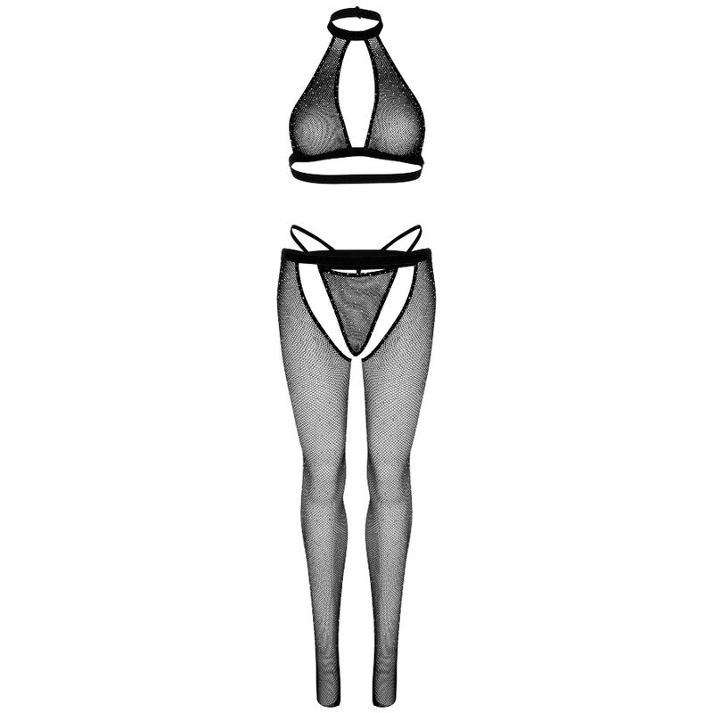 Leg Avenue Sets-Set 3 Pezzi Rete con Strass: Top, Tanga · Lingerie sexy donna (imaginea 5)
