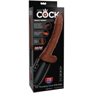 King Cock-Più Triple Threat Tonalità Marrone-TPE, 7 velocità — PIPEDREAMS · Vibratori (immagine 6)