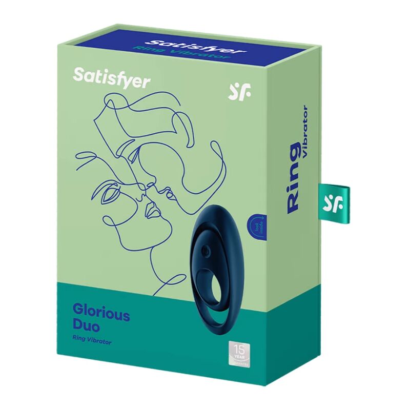 Satisfyer Ring-Glorious Duo Anello Vibratore Blu-Silicone, 12 · Anelli & Guaine per pene (immagine 3)