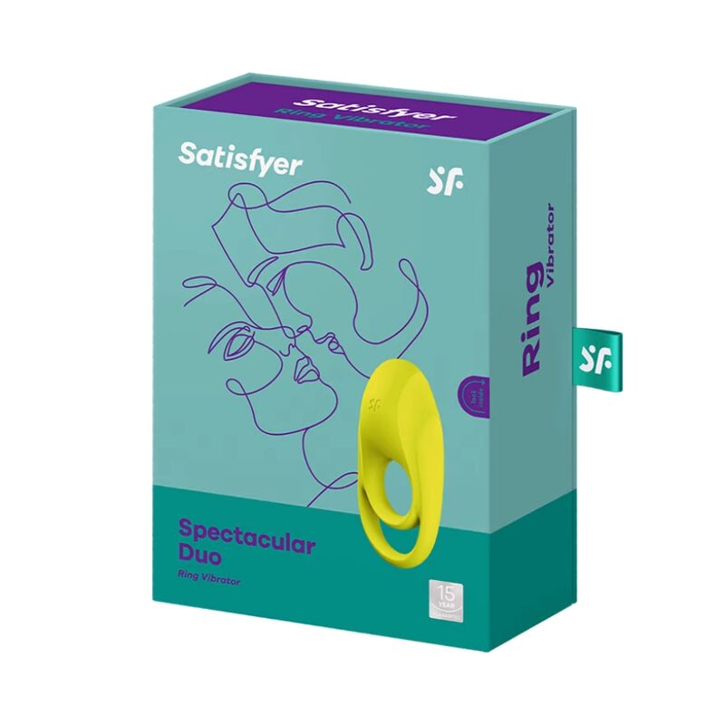 Satisfyer Ring-Spettacolare Duo Ring Vibratore Giallo-Silicone, 12 · Anelli & Guaine per pene (immagine 2)