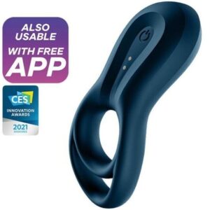 Satisfyer Connect-Epic Duo Anello Vibratore App Blue-Silicone, 12 · Anelli & Guaine per pene