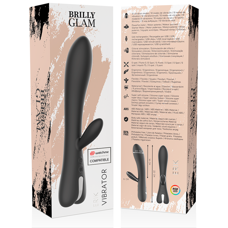 Brilly Glam-Erik Vibratore + Watchme Remote Control-Silicone, 10 · Vibratori (immagine 5)