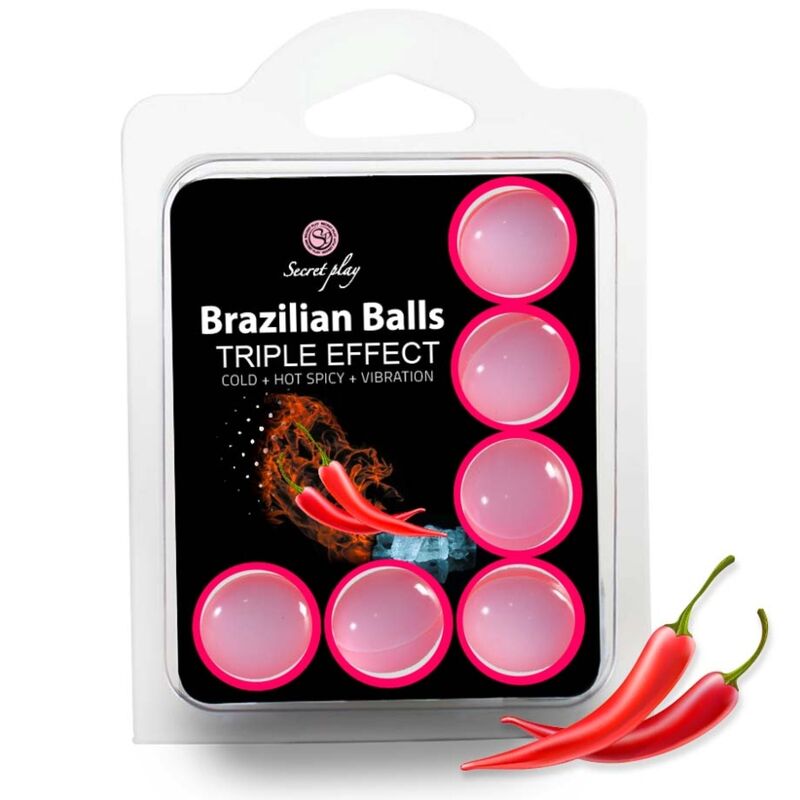 Secretplay Cosmetic-Set 6 Biglie Brasiliane Triplo Effetto 1 Secretplay Cosmetic-Set 6 Biglie Brasiliane Triplo Effetto · Lubrificanti