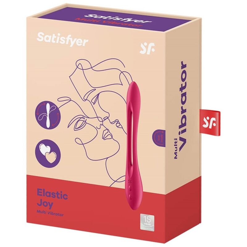 Satisfyer Vibrator-Elastic Joy Multi Vibratore Red-Silicone · Anelli & Guaine per pene (immagine 3)
