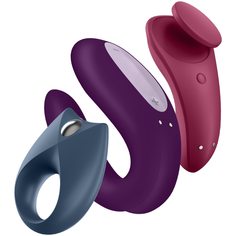 Satisfyer Vibrator-Partner Box 3-Silicone, Ricaricabile, App, USB · Anelli & Guaine per pene