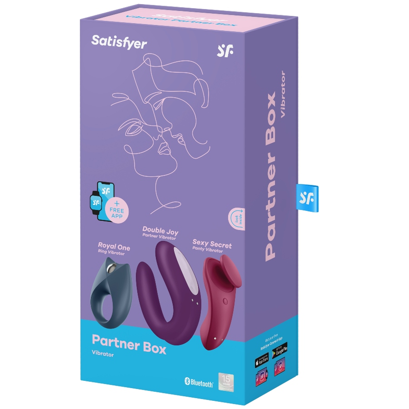Satisfyer Vibrator-Partner Box 3-Silicone, Ricaricabile, App, USB · Anelli & Guaine per pene (immagine 7)