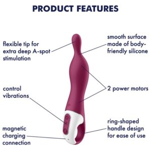Satisfyer-Vibratore Punto A-Mazing 1 Silicone Berry · Vibratori (imaginea 2)