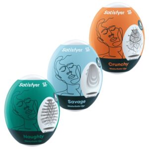 Satisfyer Eggs-3 Uova Masturbanti Naughty, Savage & Crunchy-TPE