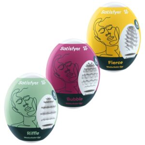 Satisfyer Eggs-3 Uova Masturbanti Riffle, Bubble & Fierce-TPE
