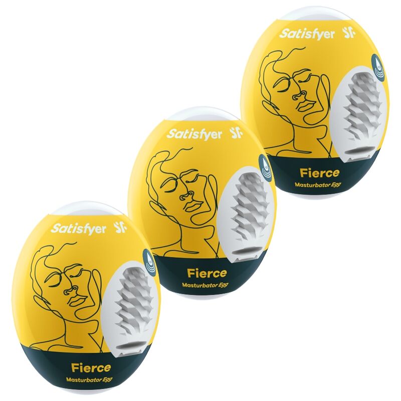 Satisfyer Eggs-Set di 3 Masturbatori Egg Fierce-TPE 1 Satisfyer Eggs-Set di 3 Masturbatori Egg Fierce-TPE · Kit di giocattoli