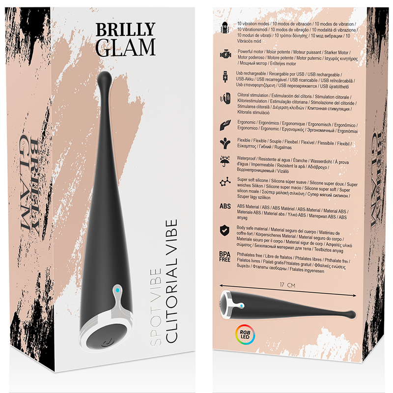 Brilly Glam-Spot Vibe Clitorideo Nero-Silicone, 10 velocità · Vibratori (imaginea 10)