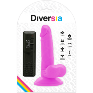 Diversia-Dildo Vibratore Flessibile Viola 17 cm -o- 3.3 cm-TPE · Vibratori (immagine 3)