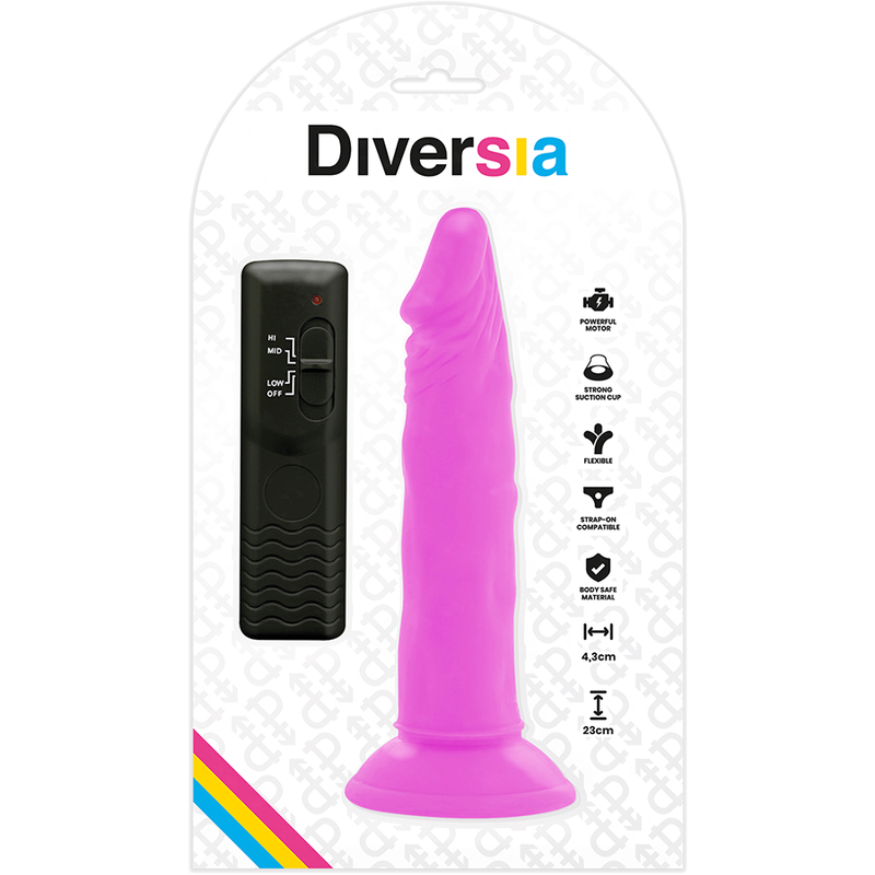 Diversia-Dildo Vibratore Flessibile Viola 23 cm -o- 4.3 cm-TPE · Vibratori (imaginea 6)