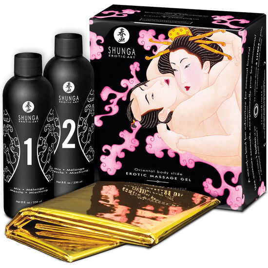 Shunga Kits-Gel di Massaggio Erotico Body-to-body Orientale Fragole
