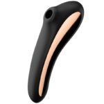 Satisfyer Air Pulse-Dual Kiss Air Pulse Vibrator Nero-Silicone · Vibratori