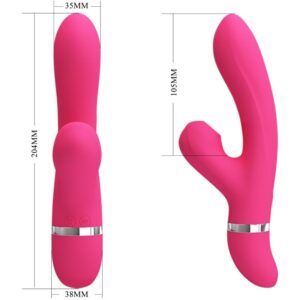 High Tech-Willow Rabbit Vibratore con aspirazione-Silicone, 7 velocità — PRETTY LOVE · Vibratori (imaginea 3)