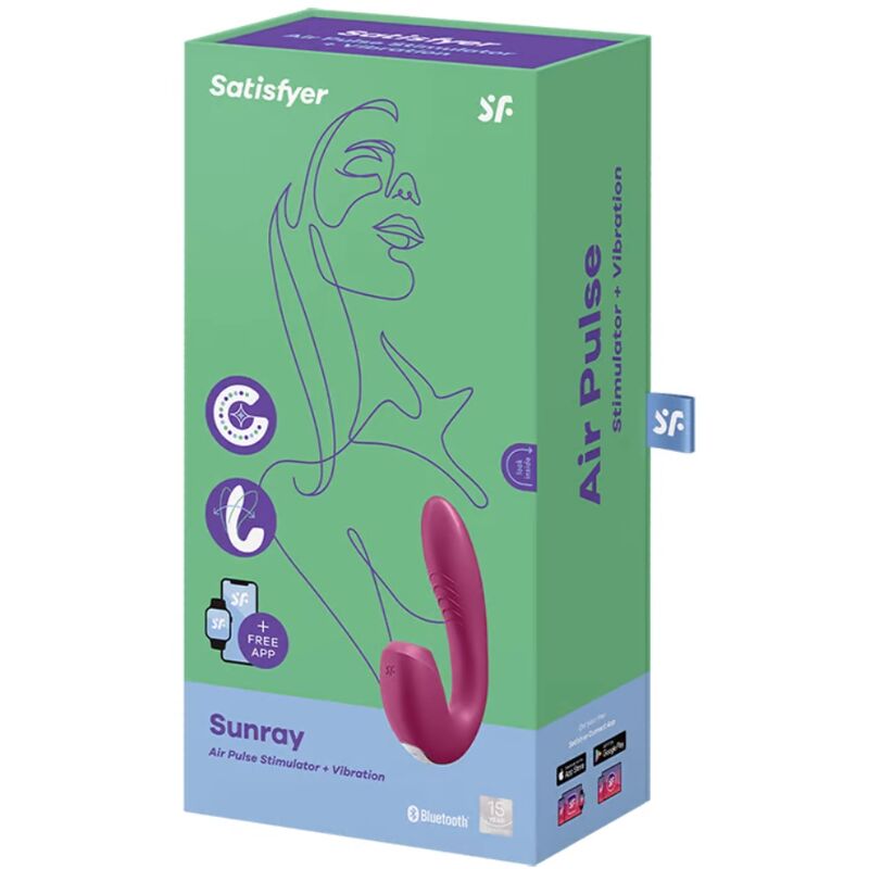 Satisfyer Connect-Sunray Stimolatore e Vibratore App Rosso-Silicone · Giocattoli per coppie (immagine 2)