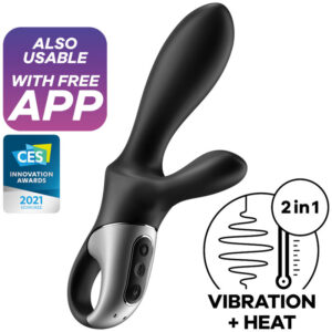 Satisfyer Connect-Heat Climax+ Vibratore Anale con App, Nero