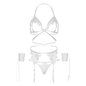 Leg Avenue-Set 4 Pezzi Reggiseno, Giarrettiera, Tanga e Polsini 10 Leg Avenue-Set 4 Pezzi Reggiseno, Giarrettiera, Tanga e Polsini · Lingerie sexy donna (imaginea 5)