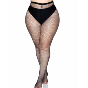 Leg Avenue-Calze Rete Nere con Cucitura Plus Size · Lingerie sexy donna (imaginea 2)
