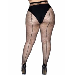 Leg Avenue-Calze Rete Nere con Cucitura Plus Size · Lingerie sexy donna (imaginea 4)