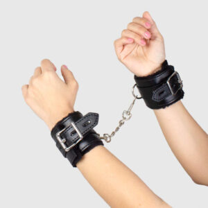 Secretplay 100% Fetish-Polsini Bondage Neri, Collezione Bdsm-Metal · Accessori BDSM (imaginea 4)