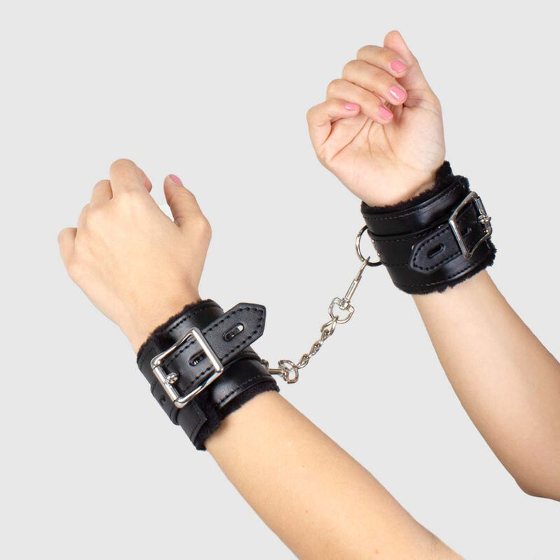 Secretplay 100% Fetish-Polsini Bondage Neri, Collezione Bdsm-Metal · Accessori BDSM (imaginea 4)