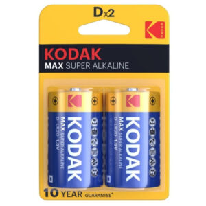 Kodak-Max Batteria Alcalina D LR20, 2 Pezzi