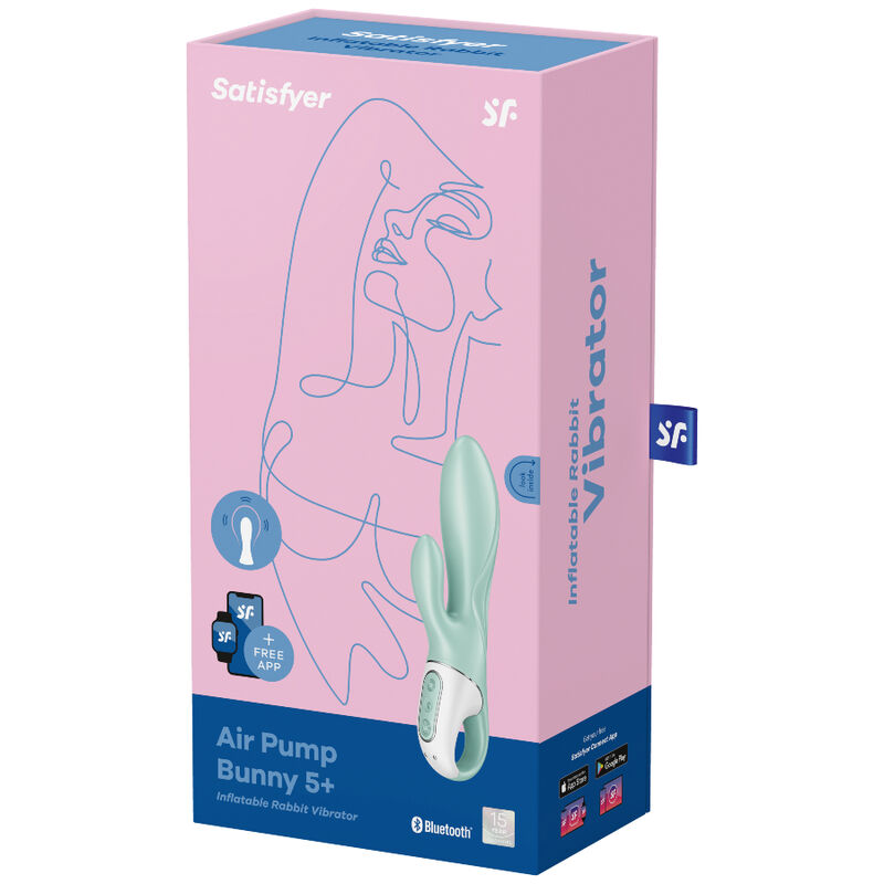 Satisfyer Connect-Air Pump Bunny 5+ Vibratore coniglio gonfiabile · Giocattoli per coppie (imaginea 4)