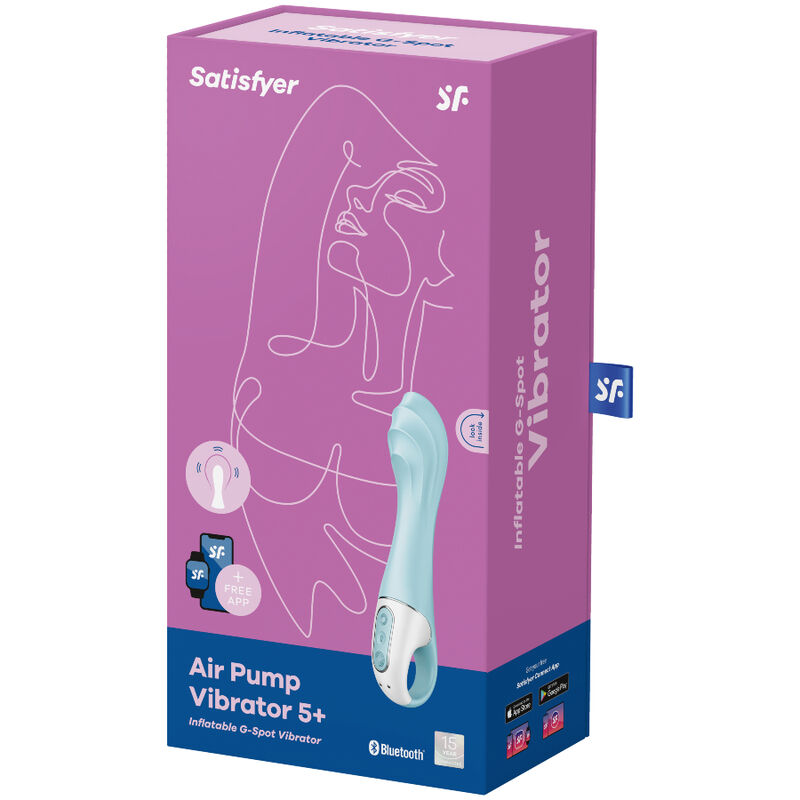 Satisfyer Connect-Air Pump Vibrator 5 Connect App Blue-Silicone 4 Satisfyer Connect-Air Pump Vibrator 5 Connect App Blue-Silicone · Giocattoli per coppie (imaginea 4)