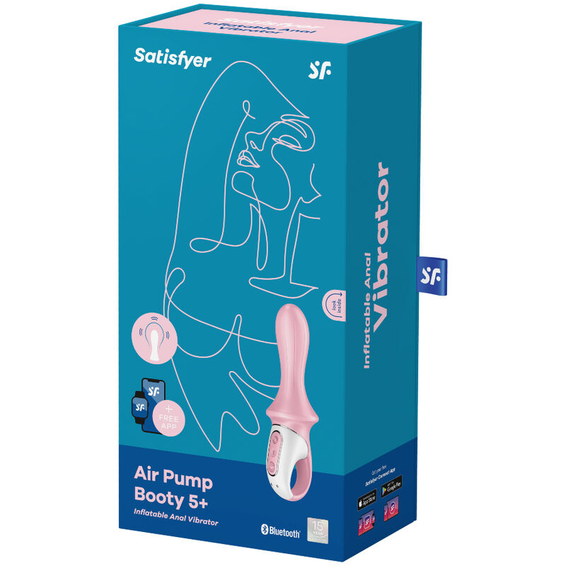 Satisfyer-Air Pump Booty 5+ Vibratore anale gonfiabile Rosa · Giocattoli per coppie (immagine 4)