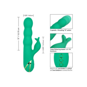 Calexotics-Sonoma Satisfier Green-Silicone, 3 velocità, Ricaricabile · Vibratori (imaginea 2)