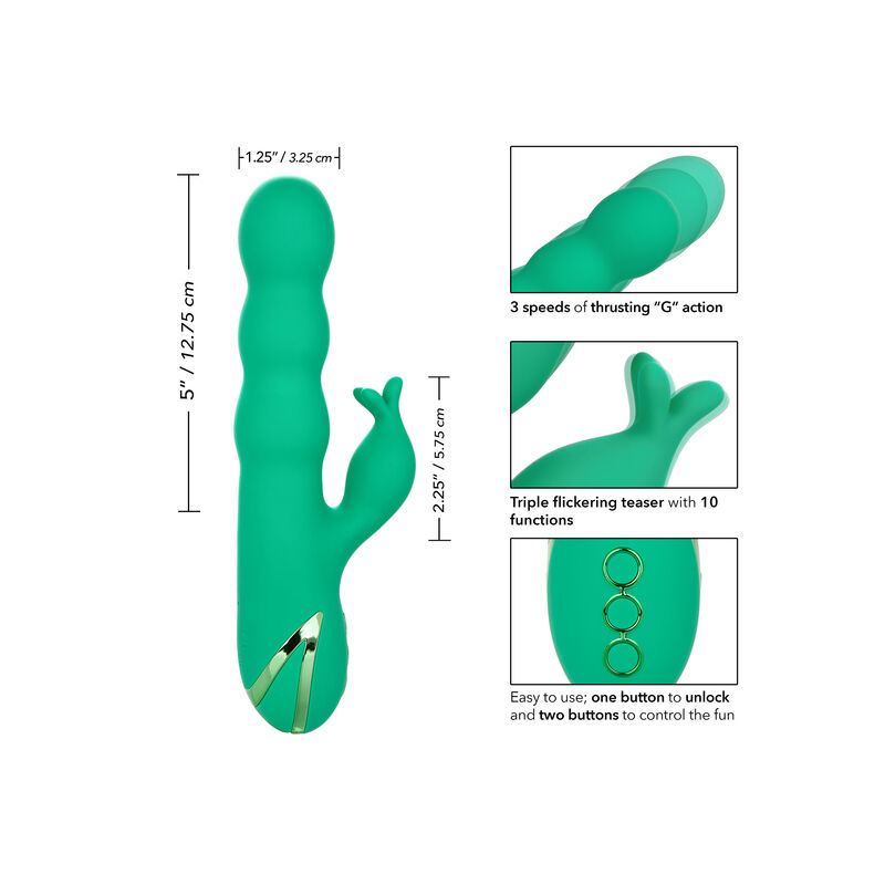 Calexotics-Sonoma Satisfier Green-Silicone, 3 velocità, Ricaricabile 2 Calexotics-Sonoma Satisfier Green-Silicone, 3 velocità, Ricaricabile · Vibratori (imaginea 2)