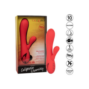 Calexotics-Palisades Passion Red-Silicone, 10 velocità, Ricaricabile · Vibratori (imaginea 4)