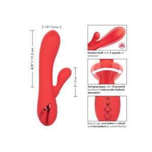 Calexotics-Palisades Passion Red-Silicone, 10 velocità, Ricaricabile · Vibratori (imaginea 5)