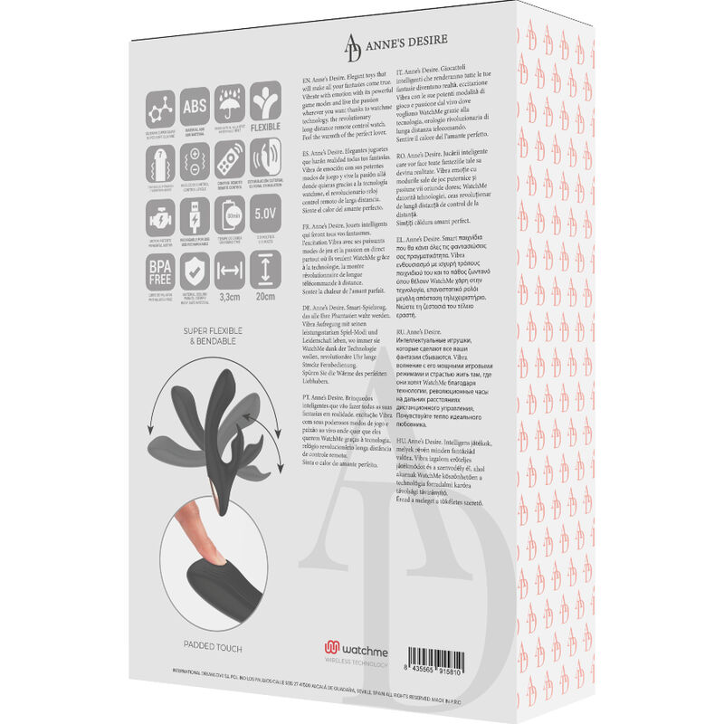 Anne's Desire-Rabbit con telecomando Watchme Nero-Silicone, 7 — ANNE´S DESIRE · Vibratori (imaginea 6)