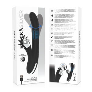 Black&silver-Bunny Storm Rotazione Vibe-Silicone, 7 velocità — BLACK&SILVER · Vibratori (immagine 3)