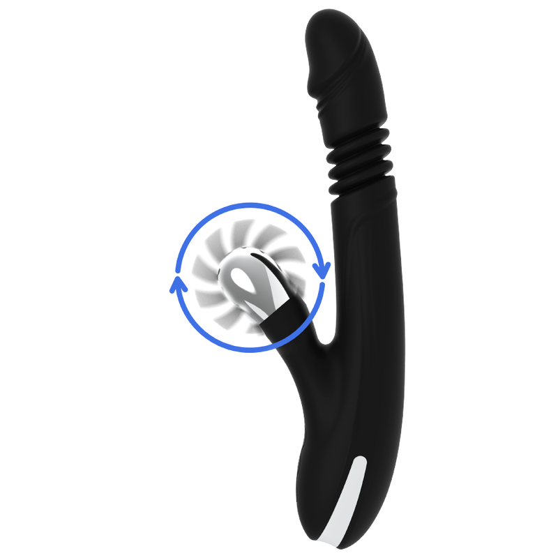 Black&silver-Bunny Reed Up & Down Vibe-Silicone, 7 velocità — BLACK&SILVER · Vibratori (immagine 8)