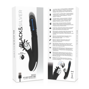 Black&silver-Bunny Reed Up & Down Vibe-Silicone, 7 velocità — BLACK&SILVER · Vibratori (immagine 3)